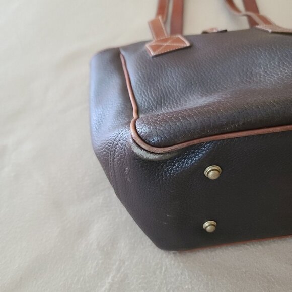 Vintage Dooney & Bourke AWL Leather Tote Brown w Buckle Closure Made In USA - Picture 12 of 16